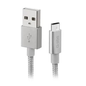 USB kabelis SBS TECABLEMICROBS 1m USB A Micro-USB A Sudraba