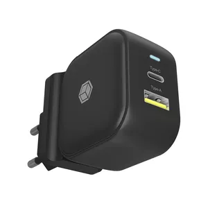 Wall Charger ICY BOX 2-port USB Power Delivery Fast Charging Black