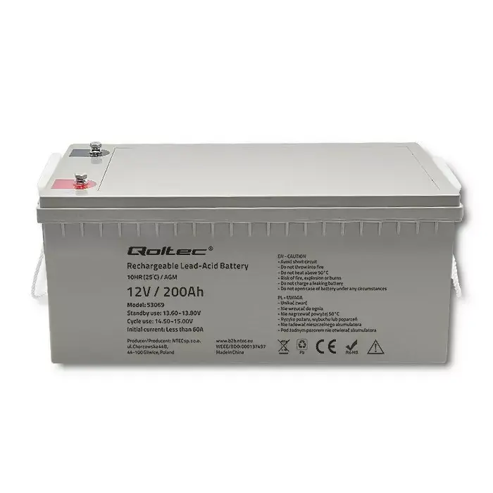 AGM akumulators QOLTEC 53069 12V 200Ah Photo 4