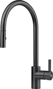 Кухонный смеситель Franke Eos Neo PullOut Black — однорычажный, выдвижной излив, матовый чёрный