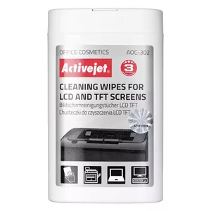 Activejet AOC-302 iekārtu tīrīšanas komplekts LCD/LED/Plasma, LCD/TFT/Plazma Aprīkojuma tīrīšanas salvetes