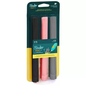 3Doodler Start 3DS-ECO-MIX3-75 3D printēšanas materiāls Plastmasa, kas sadalās kompostā Melns, Pelēks, Gaiši rozā 1 g