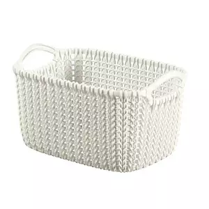 Storage basket Curver 3253923975000 Rectangular Knitwear White
