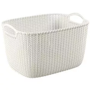 Storage basket Curver 3253923970029 Rectangular Knitwear White