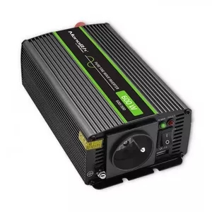 Car inverter Qoltec Monolith 600 W Black 24 V