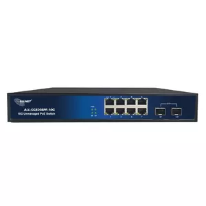 ALLNET ALL-SG8208PF-10G tīkla pārslēgs Nepārvaldīts L2 Gigabit Ethernet (10/100/1000) Power over Ethernet (PoE) Melns, Zils