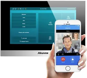 Akuvox C313W-2 iekštelpu stacija, 7 collu skārienekrāns, 2 vadu video domofona monitors, sudraba