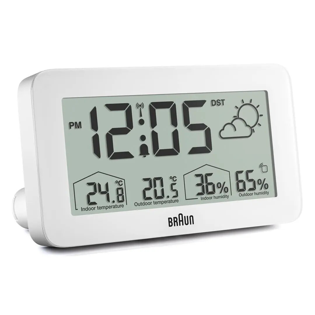 Braun BC13WP-DCF Digitālā meteostacija Baltā LCD