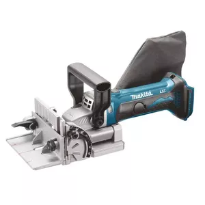 Power hand planer Makita DPJ180Z — battery-powered, cutting depth 20 mm, idle speed 0–10,000 RPM, vibration 1.5 m/s², spindle lock, dust bag included