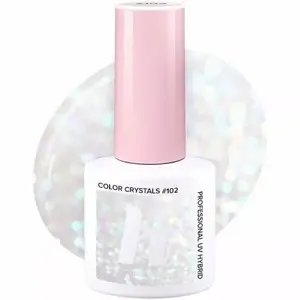 Nagu laka HI HYBRID Hi Hybrid caurspīdīgs 5 ml — Color Crystals 102 (pelēks, sudrabains)