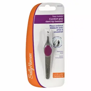 Uzacu pincete Sally Hansen Comfort Grip Slant Tip — slīpais gals, nerūsējošais tērauds