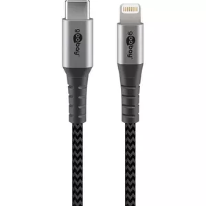 Goobay Lightning Cable 2m Black Grey 60W 3A USB C