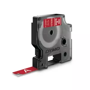 Marķēšanas lente DYMO D1 Durable Balta uz Sarkanā 12mm