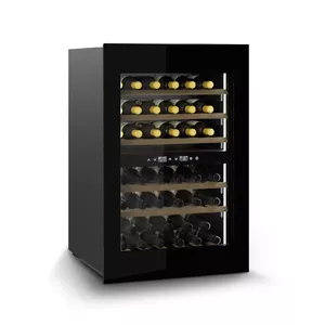Caso vīna dzesētājs WineDeluxe WD 41 G energoefektivitātes klase, iebūvēts, 41 pudeles tilpums, melns