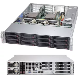 Rack server chassis Supermicro SuperChassis 826BAC4-R1K23WB, 12×3.5" bays, 1200W PSU, 1U, black