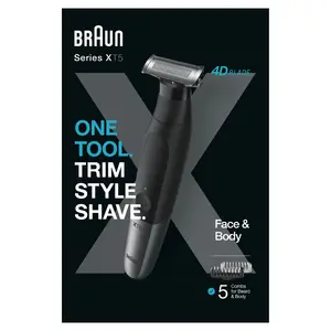 Braun Multigroomer XT5100 akumulatora bārdas trimmers mitrai un sausai skūšanai melns un pelēks