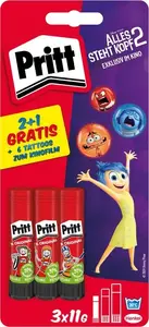 Glue stick Pritt BTS2024, 3 × 11 g, all-stands-on-head design