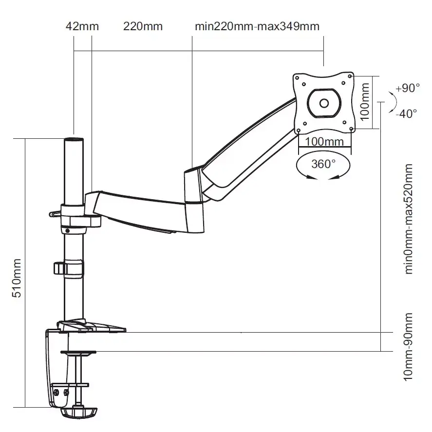 Monitor Desk Mount Equip 13"-27" Photo 2