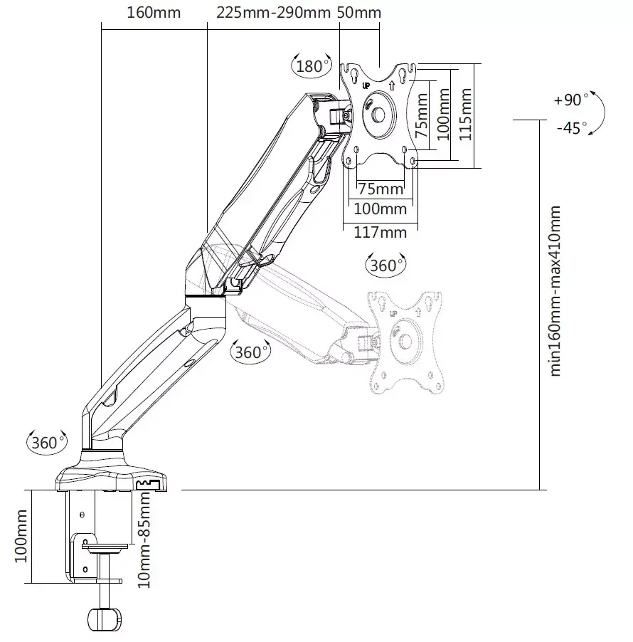 Monitoru galda stiprinājums Equip 13"-27" Photo 7
