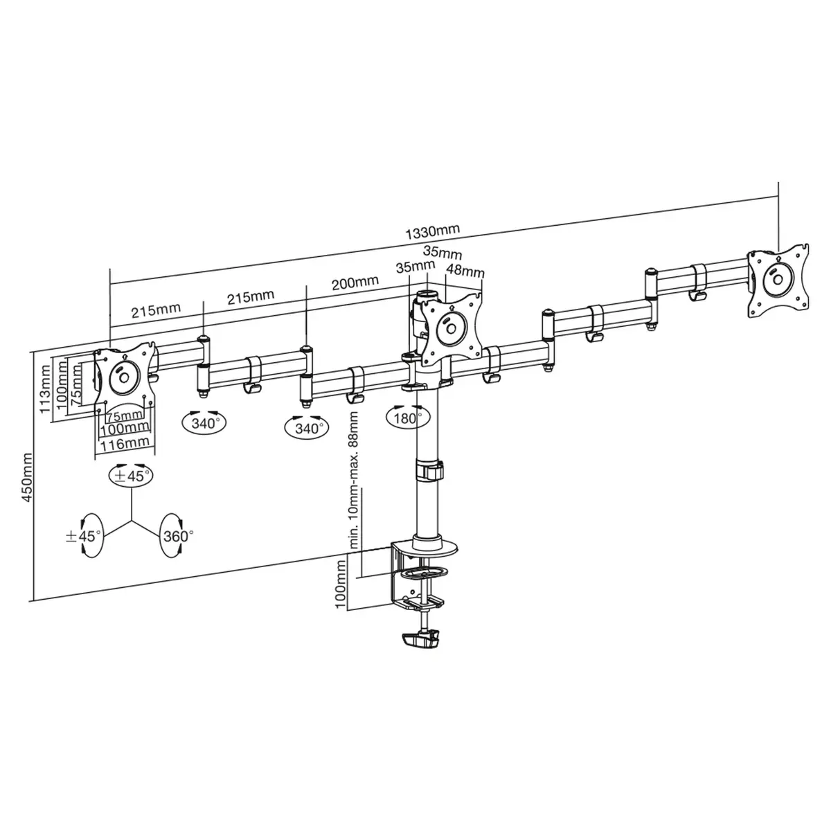 InLine Desktop Bracket 23104B Photo 2