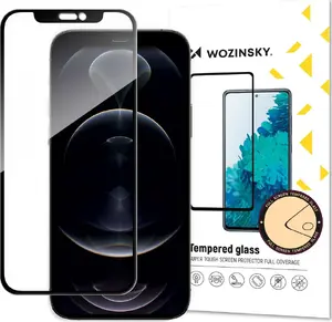 Tempered stikls Wozinsky priekš iPhone 13 mini — pilnekrāna aizsargs ar melnu rāmi