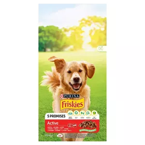 Dry dog food Purina Nestlé Friskies Active 10 kg — beef flavor, 20% protein, 10% fat