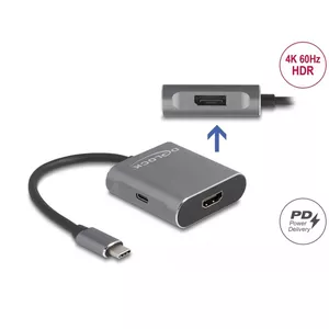 DeLOCK USB Type-C Splitter DP Alt Mode 1x HDMI 1x DisplayPort MST