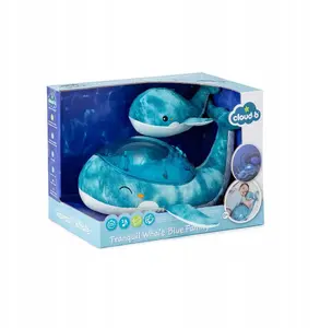 Nightlight and Rattle cloud b Tranquil Whale CB7901-WB — blue, dual-function soothing toy