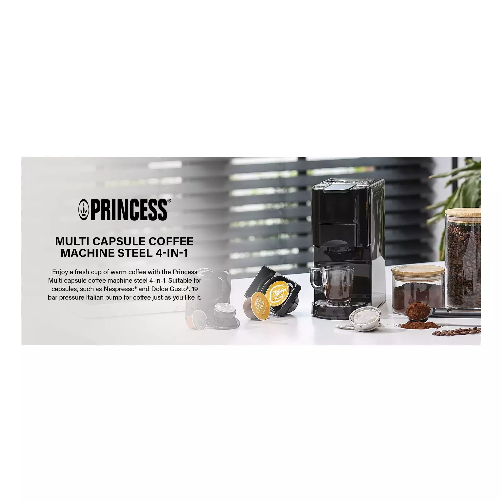 Princess 249450 Multi Capsule Coffee Machine Steel