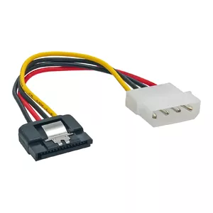 InLine SATA barošanas adaptera kabelis 4pin Molex / 15pin SATA ar aizdari 0.15m