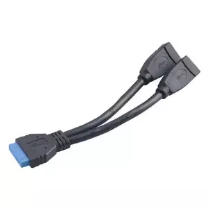 USB kabelis 2 x USB A Akasa AK-CBUB09-15BK Melns