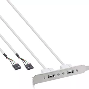 InLine Slot Bracket 2x USB 2.0 Type A female to 2x 5 Pin internal header 0.3m