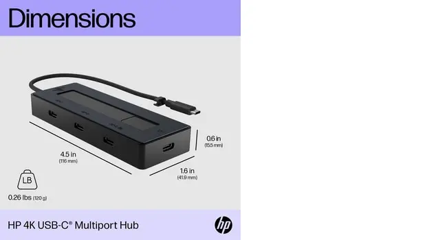 HP 4K USB-C Multiport Hub Photo 9