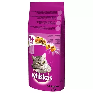 Сухой корм для кошек Whiskas Adult Tuna 14 кг, полный рацион, Белок 30.8% Жир 12%