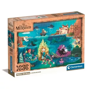 Пазл Clementoni Compact Disney Maps Русалочка 1000 элементов