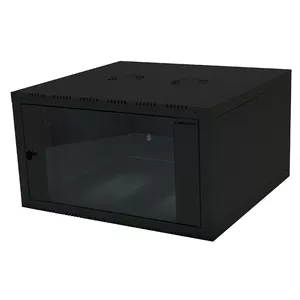 Настенный телекоммуникационный шкаф LogiLink W06E66B 6U, черный