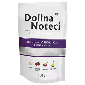 Wet dog food Dolina Noteci Rabbit Adult 500 g — lamb flavor, 12% protein, 7.5% fat, 75% moisture