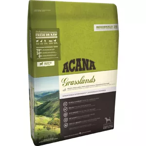 Sausais suņu barība ACANA Regionals Grasslands 11.4 kg — pīle, 35% olbaltumvielu, 17% tauku, bez graudiem un glutēna