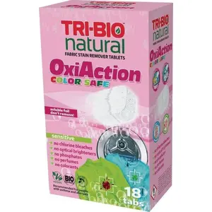 Mazgāšanas tabletes Tri-Bio Oxy-Action Color 18 gab. – mazgāšanas līdzeklis krāsainai veļai