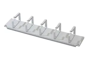 DIGITUS Kabeļu pārvaldības panelis DN-19 ORG-2U 483 mm (19") skapjiem ar 5 kabeļu gredzeniem 2U Gaiši pelēks
