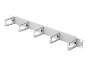 19" Cable Management Panel Tecline 62600029 — 1U, 5 cable management loops, light grey RAL 7035
