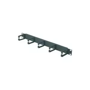 Patch panel Tecline 19" 1U with 5 cable management bars, model 17000208, black RAL 9005