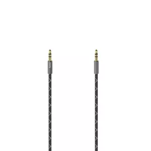Audio kabelis Hama 00205129 0.75m 3.5mm vīriešu zelta pārklājums melns pelēks