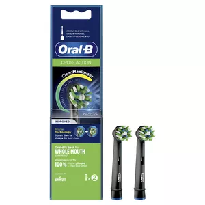 Oral-B CrossAction Clean Maximiser Brush Heads 2 pcs Melns