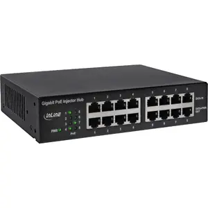 InLine 32308H 8-Port PoE+ Gigabit Network Injector Hub 1Gb/s 19-inch 1U Black