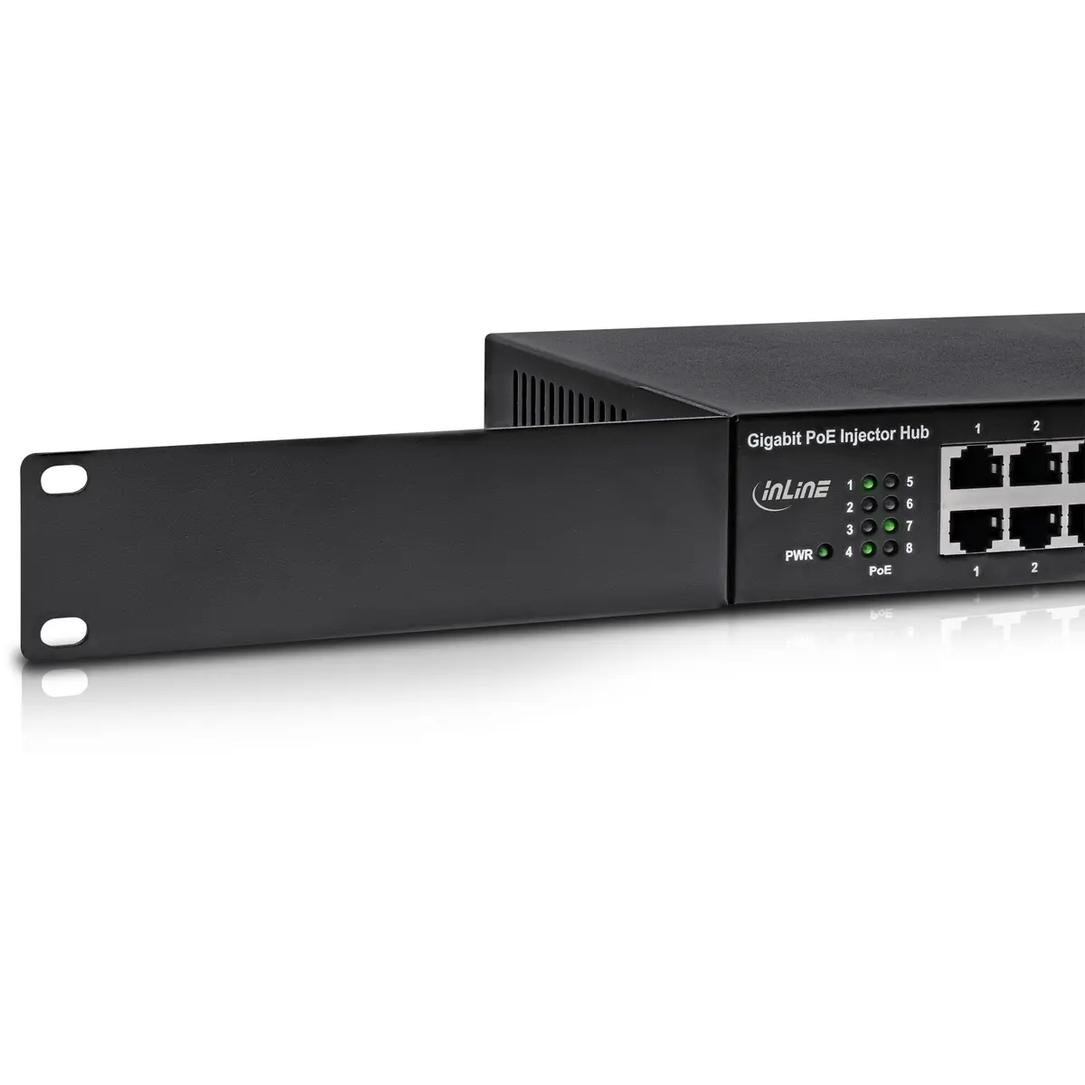 InLine 32308H 8 portu PoE+ gigabitu tīkla inžektora centrmezgls Photo 2