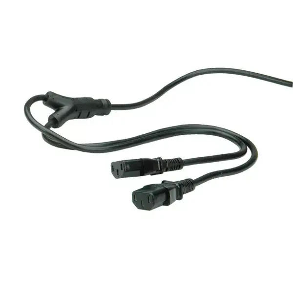Y-Power Cable ROLINE 2x straight IEC Connector Photo 2