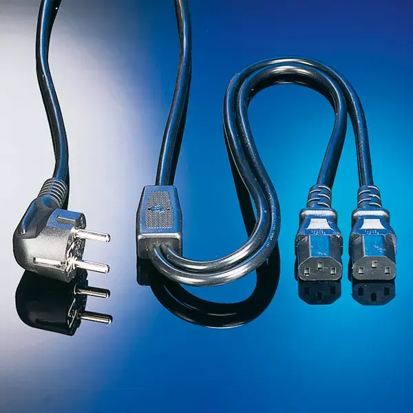 Y-Power Cable ROLINE 2x straight IEC Connector Photo 3
