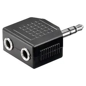Audio adapter cable Goobay 11104 — 3.5 mm to 2×3.5 mm, black
