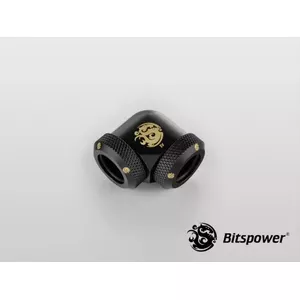 Compression bend BitsPower Carbon Black BP-CBE90DML — brass 90° fitting, black carbon finish, 1 pc